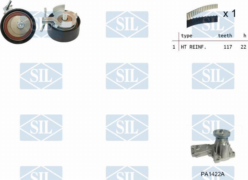 Saleri SIL K3PA1422A - Set pompa apa + curea dintata aaoparts.ro