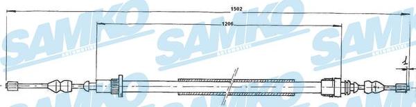 Samko C0691B - Cablu, frana de parcare aaoparts.ro