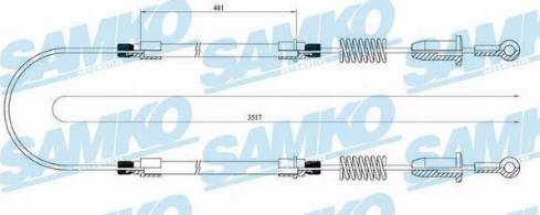 Samko C0202B - Cablu, frana de parcare aaoparts.ro
