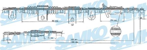 Samko C1383B - Cablu, frana de parcare aaoparts.ro