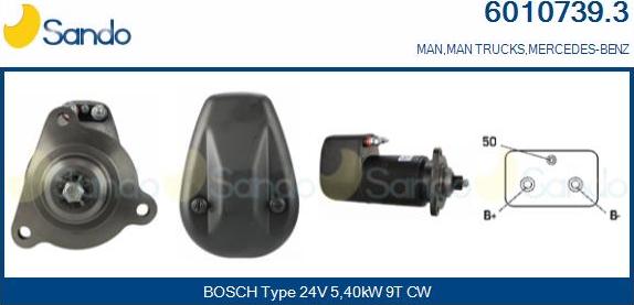 Sando 6010739.3 - Starter aaoparts.ro