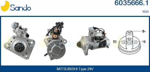 Sando 6035666.1 - Starter aaoparts.ro