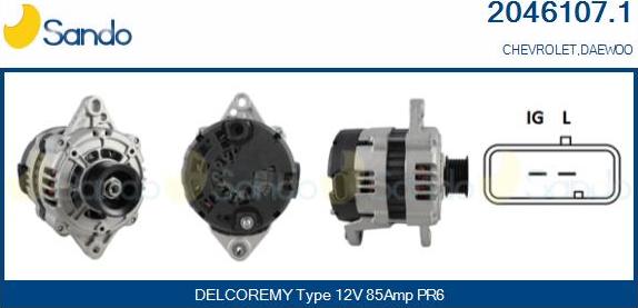 Sando 2046107.1 - Generator / Alternator aaoparts.ro