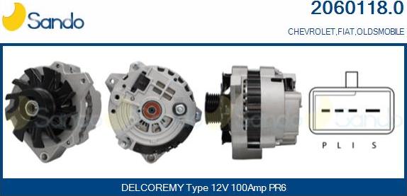 Sando 2060118.0 - Generator / Alternator aaoparts.ro