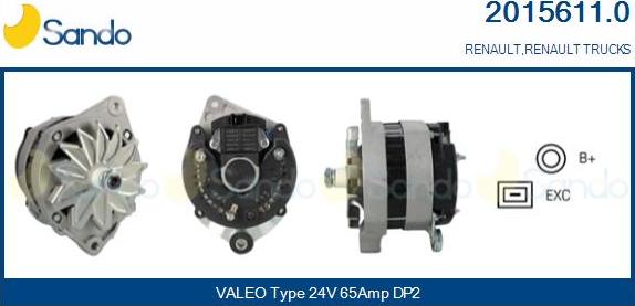 Sando 2015611.0 - Generator / Alternator aaoparts.ro