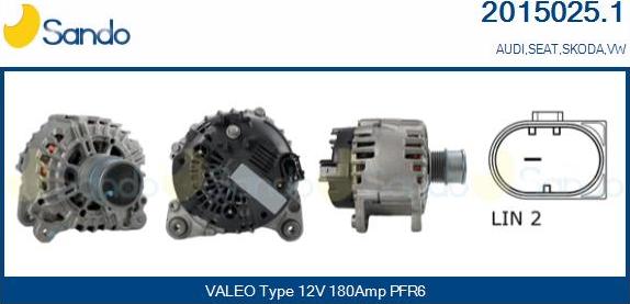 Sando 2015025.1 - Generator / Alternator aaoparts.ro