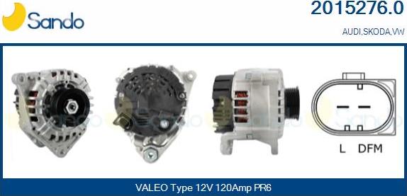 Sando 2015276.0 - Generator / Alternator aaoparts.ro
