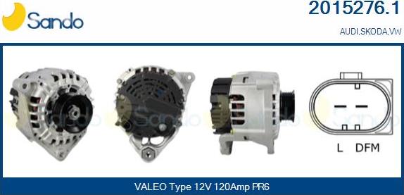 Sando 2015276.1 - Generator / Alternator aaoparts.ro