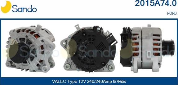 Sando 2015A74.0 - Generator / Alternator aaoparts.ro