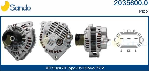 Sando 2035600.0 - Generator / Alternator aaoparts.ro