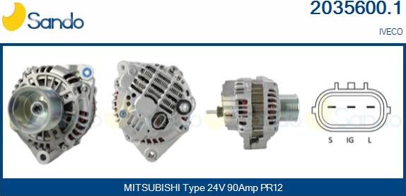 Sando 2035600.1 - Generator / Alternator aaoparts.ro