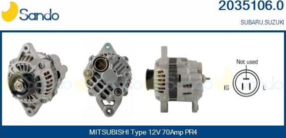 Sando 2035106.0 - Generator / Alternator aaoparts.ro