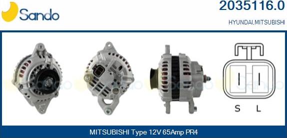 Sando 2035116.0 - Generator / Alternator aaoparts.ro