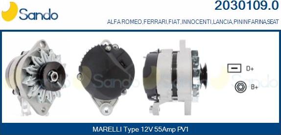 Sando 2030109.0 - Generator / Alternator aaoparts.ro