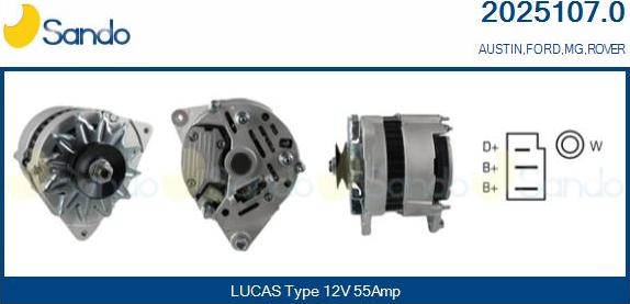 Sando 2025107.0 - Generator / Alternator aaoparts.ro