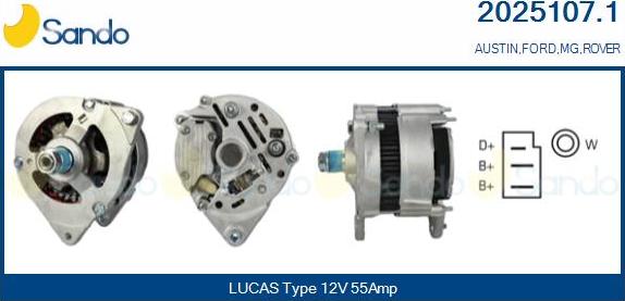 Sando 2025107.1 - Generator / Alternator aaoparts.ro