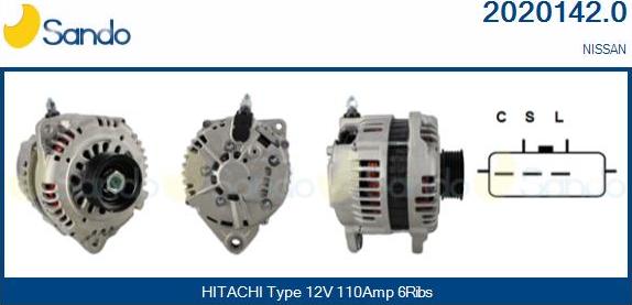 Sando 2020142.0 - Generator / Alternator aaoparts.ro