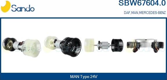 Sando SBW67604.0 - Ventilator, habitaclu aaoparts.ro