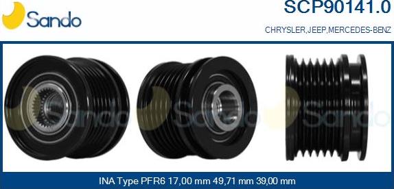 Sando SCP90141.0 - Fulie, alternator aaoparts.ro
