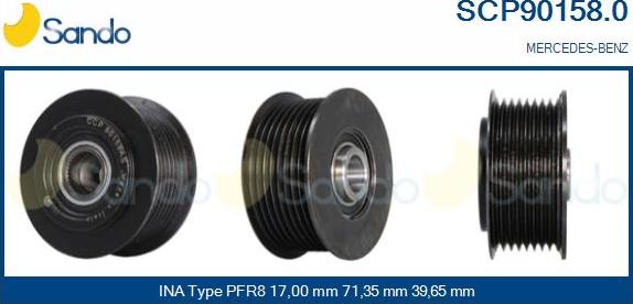Sando SCP90158.0 - Fulie, alternator aaoparts.ro