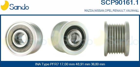 Sando SCP90161.1 - Fulie, alternator aaoparts.ro