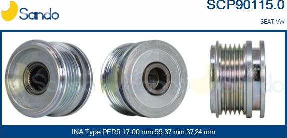 Sando SCP90115.0 - Fulie, alternator aaoparts.ro
