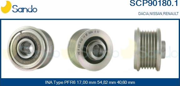 Sando SCP90180.1 - Fulie, alternator aaoparts.ro