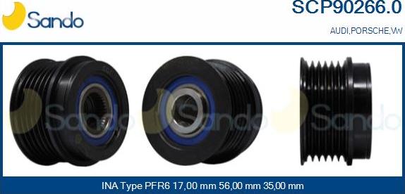 Sando SCP90266.0 - Fulie, alternator aaoparts.ro
