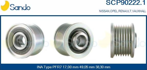 Sando SCP90222.1 - Fulie, alternator aaoparts.ro