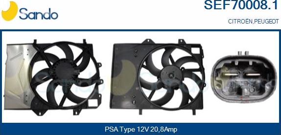 Sando SEF70008.1 - Motor electric,ventilator aaoparts.ro