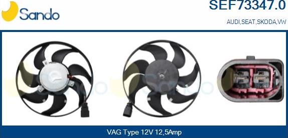 Sando SEF73347.0 - Ventilator, radiator aaoparts.ro