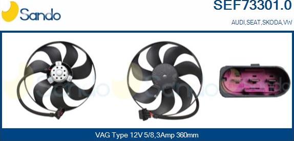 Sando SEF73301.0 - Ventilator, radiator aaoparts.ro
