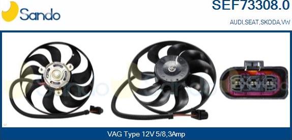 Sando SEF73308.0 - Ventilator, radiator aaoparts.ro