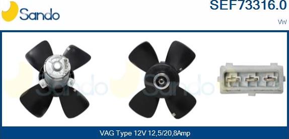 Sando SEF73316.0 - Ventilator, radiator aaoparts.ro