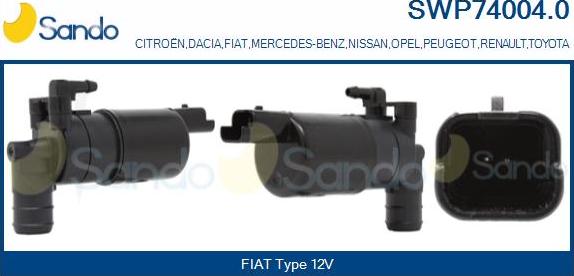 Sando SWP74004.0 - Pompa de apa,spalare parbriz aaoparts.ro