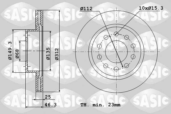 Sasic 9004903J - Disc frana aaoparts.ro