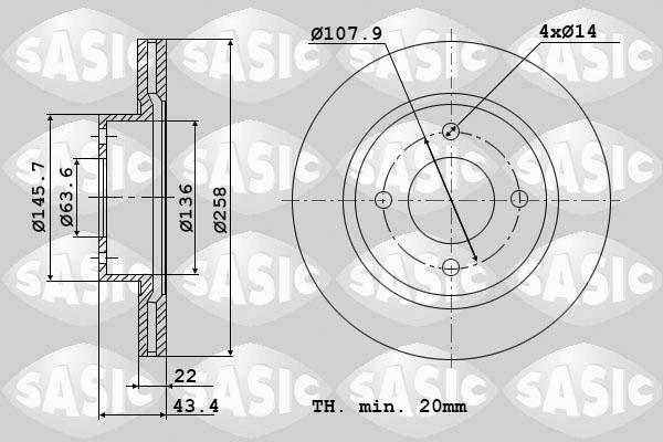 Sasic 9004817J - Disc frana aaoparts.ro