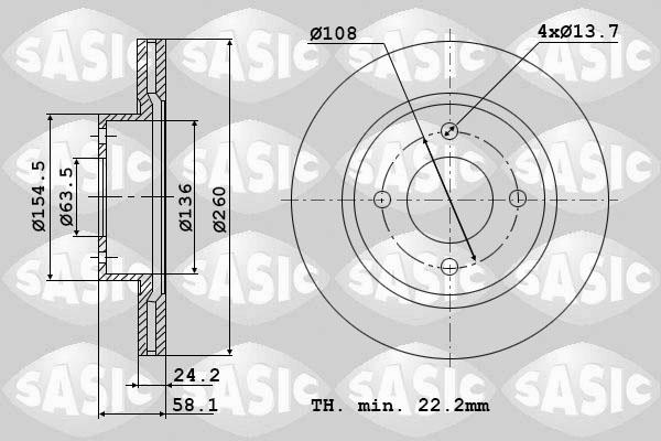 Sasic 9004359J - Disc frana aaoparts.ro