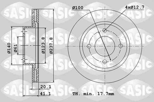 Sasic 4004255J - Disc frana aaoparts.ro