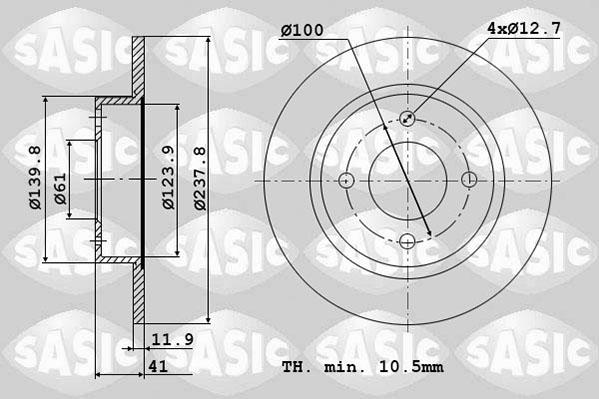 Sasic 4004253J - Disc frana aaoparts.ro