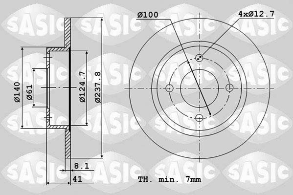 Sasic 4004261J - Disc frana aaoparts.ro