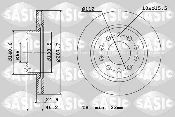 Sasic 6106334 - Disc frana aaoparts.ro