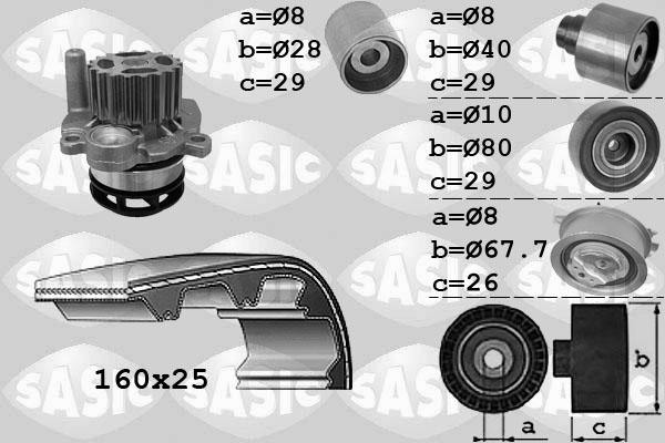 Sasic 3906078 - Set pompa apa + curea dintata aaoparts.ro