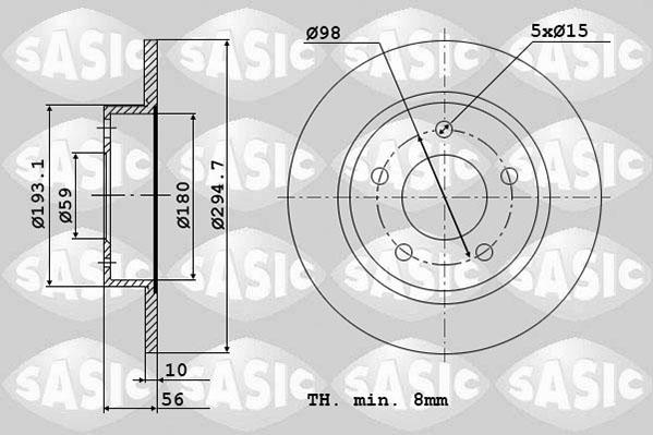 Sasic 2464J54J - Disc frana aaoparts.ro