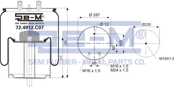 Sem Lastik 72.4912.C07 - Burduf, suspensie pneumatica aaoparts.ro