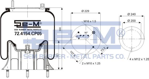 Sem Lastik 72.4154.CP05 - Burduf, suspensie pneumatica aaoparts.ro