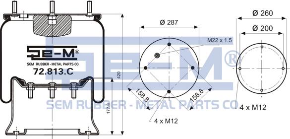 Sem Lastik 72.813.C - Burduf, suspensie pneumatica aaoparts.ro