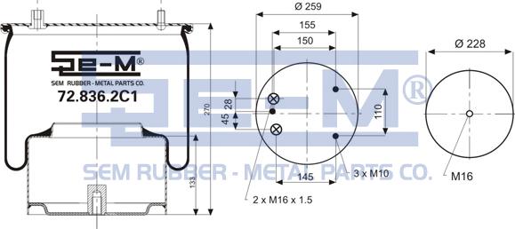 Sem Lastik 72.836.2C1 - Burduf, suspensie pneumatica aaoparts.ro