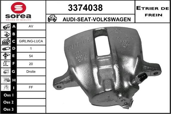 Sera 3374038 - Etrier frana aaoparts.ro