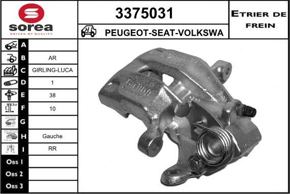 Sera 3375031 - Etrier frana aaoparts.ro